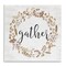Rustic Gather Script Delicate Floral Botanicals Wreath Wall Plaque Art